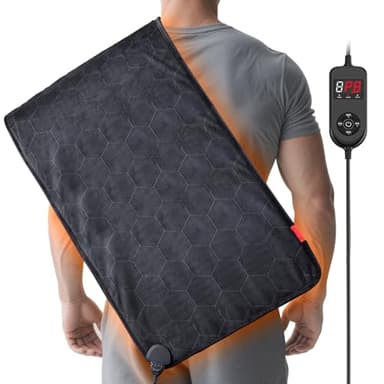 InVarme Extra Large & Hot Heating Pad: 2X Graphene XXL Max 160℉ Electric Heating Pad for Full Back Neck Shoulders - Fast Deep Relief for Men from Chronic Pain - 17" x 33" 4H Auto Off