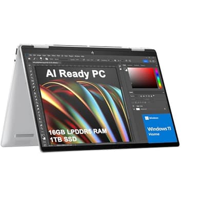 HP Envy x360 2-in-1 Laptop (14" FHD+ Touchscreen, AMD Ryzen 5 8640HS (> Intel i7-1255u), 16GB RAM, 1TB SSD), Creator, Photographer, Designer, Backlit, 5MP IR Webcam, Copilot, Win 11 Home, 2025 AI PC