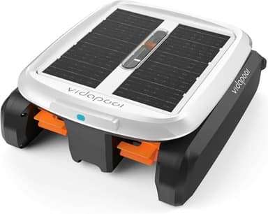 Vidapool Solar Powered Automatic Robotic Pool Skimmer Cleaner,Solar Pool Surface Cleaner Dual Mode with Navigation Sensor Daytime＆Overnight Continuous Cleaning Ideal for All Swimming Pool-White