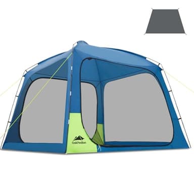 OakPedion 10 X 10ft Screen House Room for Camping, Screened Mesh Net Wall Canopy Tent, UPF 50+ Screen Tent with Floor for Patios Outdoor Camping Activities