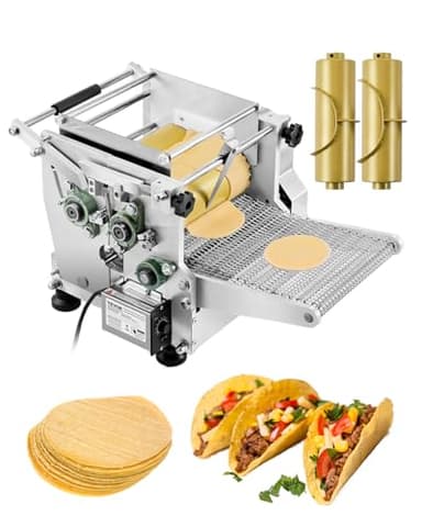 VEVOR Electric Tortilla Maker, Automatic Corn Tortilla Making Machine with Non-Stick Coating and Two Molds(4 in + 6 in), Electric Chapatti Machine Suitable for Produce Sopes Roti Pita Tortilla Pizza