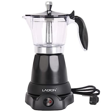 LAOION Cuban Coffee Maker, 6 or 3cup Electric Espresso Coffee Maker, Portable Cafeteras Electricas Modernas, Electric Moka Pot with Detachable Base & Overheat Protection, Coffee Gift for Home Travel