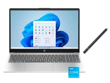 HP 15.6" HD Touch Screen Laptop | Intel Core i3-1215U (6 Cores, 8 Threads) | Intel UHD Graphics | Silver | 8GB RAM | 256GB SSD | Windows 11 S | Bundle with Stylus Pen