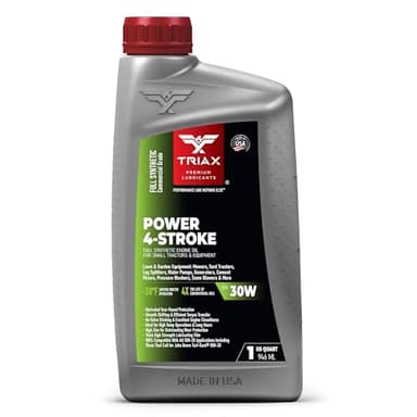 TRIAX Power 4-Stroke 30W Full Synthetic, 4 Stroke Full Synthetic Small Engine Oil, Garden Tractors and Other Power Equipment (1 Quart)