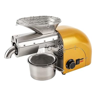 Oil Pressing Machine, 110V 1800W Electric Oil Mill Nut Seeds Oil Extractor Cold & Hot Press Machine for Peanuts Walnuts Soybeans, Temperature Control 122℉-572℉ (Not Used for Olives)