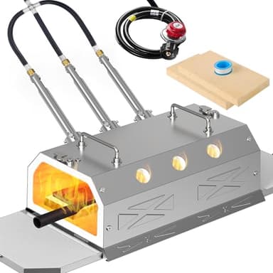 Nelyrho 2600℉ Triple Burner Propane Forge, 3 Burner Blacksmith Forge Kit, Large Capacity Gas Forge for DIY Knife & Sword Making, Metal Welding