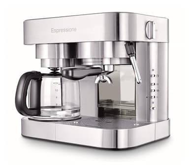 Espressione Combination Stainless Steel Espresso + Coffee Maker, 10 cups