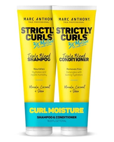 Marc Anthony Shampoo & Conditioner Set for Curly Hair, Strictly Curls - Deep Moisturizing & Hydrating Shampoo & Conditioner for Curl Definition, Added Shine - Hair Products Reduces Frizz