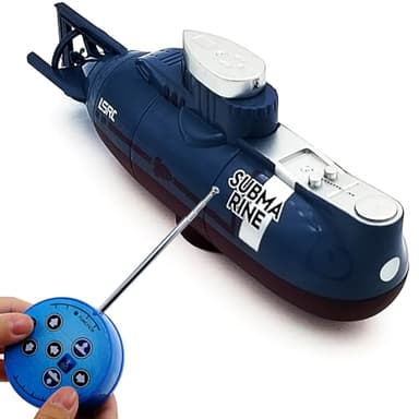 Tipmant Mini RC Submarine Toy Radio Remote Control Tourism Boat Diving Waterproof for Indoor Fish Tank Bathtub Water Kids Birthday Gifts (Blue)