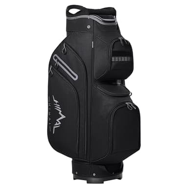 UNIHIMAL Golf Cart Bag, 15 Way Organizer Divider Top with Handles and Rain Cover Deep Black