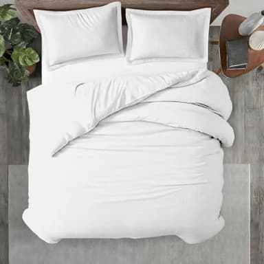 Kotton Culture 3 Pc Duvet Cover Queen Size/Full Size Set-100% Egyptian Cotton 600 Thread Count Ultra Soft Premium Durable Comforter Cover Zipper Closure & Corner Ties- (White, 90" X 90")