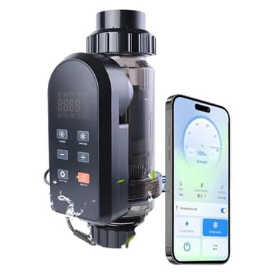 HOUSOUTION Salt Water Pool Chlorinator System, Salt Chlorine Generator with Smart App Control, Saltwater Pool System, Chlorinator for Inground Pool, Salt Cell for Pool, Up to 1,5000 Gallon Pool