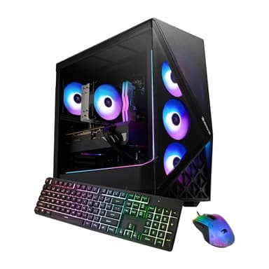 iBUYPOWER Slate Black Gaming PC Desktop Computer Intel Core Ultra 7 265F CPU, NVIDIA GeForce RTX 5060Ti 16GB GPU, 32GB DDR5 RGB RAM, 2TB NVMe SSD, Windows 11 Home, Keyboard, Mouse - SBI7N56T01