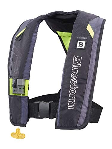 BLUESTORM Stratus 35 Inflatable Life Jacket PFD for Adults (Hi-Vis) | US Coast Guard (USCG) Approved Automatic Self Inflating Life Vest Preserver with Manual Ripcord