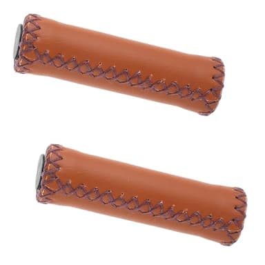 Bike Bicycle Comfort Handlebar Grips Brown Beach Bike Soft Synthetic Leather Handlebar Cover Grips Bar Vinyl Leather Grips Fits Most (7/8") 22.2mm Bicycle Handlebar