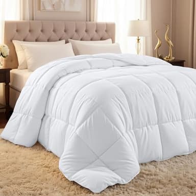 Utopia Bedding Comforter Duvet Insert, Quilted Comforter with Corner Tabs, Box Stitched Down Alternative Comforters Queen Size (White)