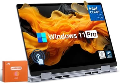 Dell 2-in-1 Laptop, Intel Core 7 150U CPU, Copilot-AI, 14" FHD+ Touchscreen, 32GB DDR5 RAM, 1TB SSD, Intel Graphics, Fingerprint, Long Battery Life, Windows 11 Pro,Microsoft Copilot w/RH-Accessories
