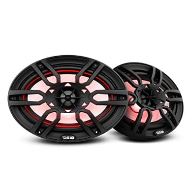 DS18 Hydro NXL-69 - High End Coaxial Speaker Pair - 2-Way Marine Speaker with Integrated RGB Lights - 375 Watt Car Audio System - Water Resistant Speakers - 6 x 9 Inches, Black (Renewed)