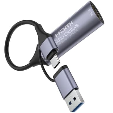 BIFALE Full 4K 60Hz Output HDMI Video Capture Card, USB 3.0 Capture Device, HDMI to USB A/USB C for Live Streaming, Recording, OBS, Gaming, PC/Mac/Android