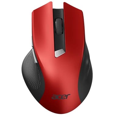 acer Wireless Mouse for Laptop, 2.4GHz Computer Mouse 3 Adjustable DPI Office Cordless USB Mice with USBA Receiver, 6 Buttons, 1600 DPI, Medium to Large Sized Hands (Red)