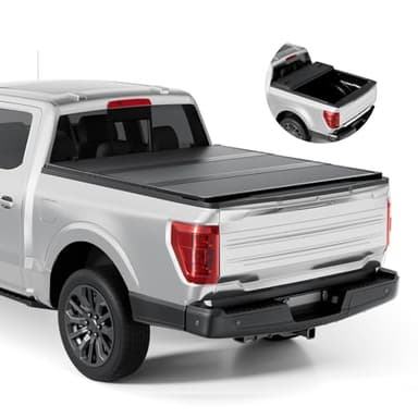 Tono King FRP Hard Tri-fold Tonneau Cover Fold Truck Bed Covers Compatible with 2015-2026 Ford F150 | F150 Lightning 5' 5" Bed (66")