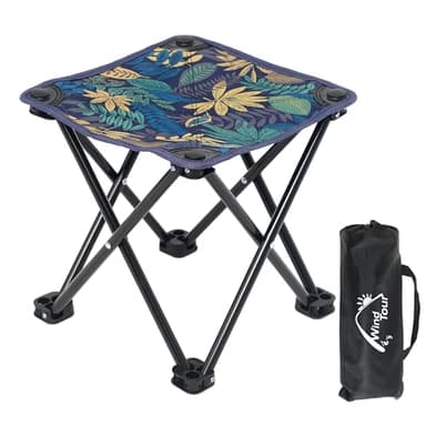 Wind Tour Portable Folding Camping Stool Outdoor Camping Lightweight Samll Chair for Fishing Hiking Gardening and Beach with Carry Bag (Medium Blue -1)