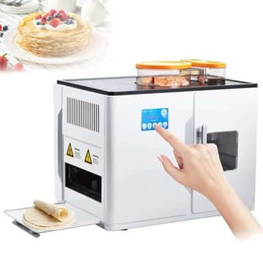 ZHIBIMOI Fully Automatic Roti Maker, Electric Flatbread Maker, 4 Programs, Stainless Steel, Makes 20 Pcs/One Time for Chapati, Flour Tortilla, Dosa, Tawa