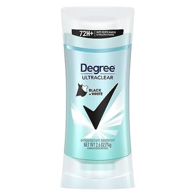 Degree UltraClear Antiperspirant Deodorant Black+White Anti White Marks and Yellow Stains Deodorant for Women 2.6 oz