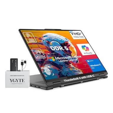 Lenovo 2025 Yoga 7 2 in 1 Laptop Touchscreen|16" FHD+ 360 Foldable Touch Screen Convertible|Intel Core Ultra 7, 16GB DDR5 RAM 1TB SSD+512GB Portable SSD|Windows 11 Pro Lifetime Office|Backlit|FP