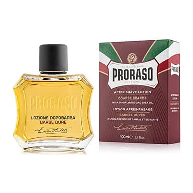 Proraso After Shave Lotion - Sandalwood Oil & Shea Butter - Moisturizing & Nourishing After Shave Splash for Coarse Beards or Hard - Premium Italian Shaving for Men - 3.4oz