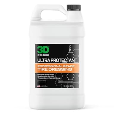 3D Ultra Protectant Tire Shine Spray – Water-Based High Gloss Tire Dressing | Long Lasting UV Protection for Rubber & Vinyl | No Sling | Made in USA |1 Gallon