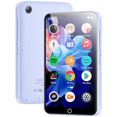 MP3 Player with Bluetooth and WiFi, 80GB MP3 & MP4 Players with Camera, Android MP3 Player with Spotify Amazon Music Deezer Audible, 4.02" Touchscreen HiFi Music Player for Kids with Speaker, FM Radio