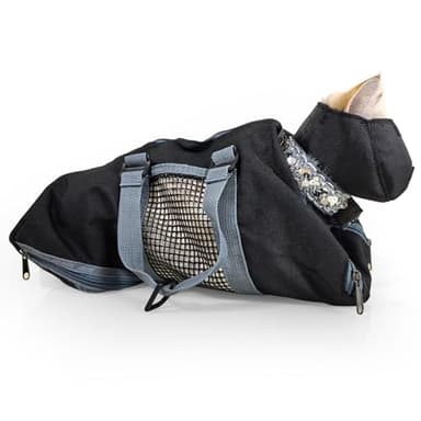 Cinf Cat Nail Clipping Cleaning Grooming Restraint Bag （Free Muzzle） No Scratching Biting for Bathing Nail Trimming Injecting Examining(Black,S)