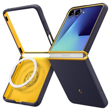 Spigen for Galaxy Z Flip 7 Case, Nano Pop MagFit [Fast Wireless Charging/Magnet for Galaxy] - Blueberry Navy