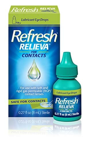 REFRESH RELIEVA FOR CONTACTS Lubricant Eye Drops Artificial Tears Contact Lens Rewetter, 0.27 fl oz (8 mL)