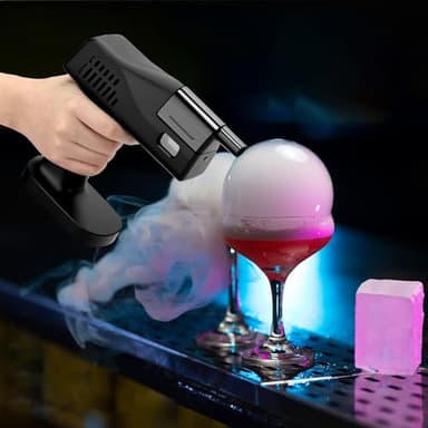 Electric Cocktail Smoking Bubble Gun, Includes 4 Flavour Aromas and Edible Bubbles, Suitable for Bar Party and Outdoor BBQ Gifts for Bartenders Dad Men Husband Boyfriend