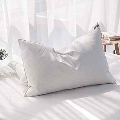 AIKOFUL Luxury Feathers Down Pillow King Size, Hotel Quality Fluffy Bed Pillow, Soft Pillow for Sleeping, Organic Cotton Cover(20x36”, Pack of 1)