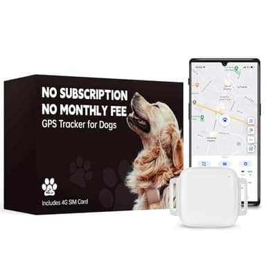 GPS Tracker for Dogs No Subscription No Monthly Fee, Real-Time Tracking, GPS Wireless Dog Fence, Long Battery Life, Unlimited Range, Pet Tracker with iOS & Android