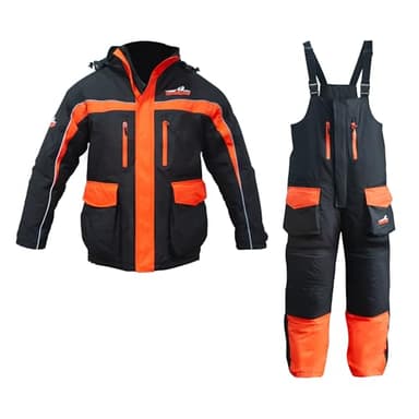 THUNDERBAY Ice Fishing Suit, Insulated Bibs and Jacket, Waterproof Gear for Ice Fishing and Snowmobiling, X-Large Size