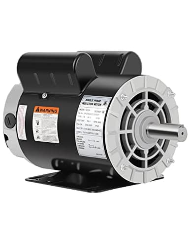 5 HP Air Compressor Electric Motor, 230V Air Compressor Motor 3450 RPM, Single Phase Motor, 56HZ Frame 7/8" Keyed Shaft for Air Compressor