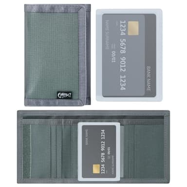 FORYEE Men’s Nylon Trifold Wallet with 6 Page Wallet Insert, Ultra Thin and Security Wallet with ID Window for Card Cash Holder, Modern Fashion Purse Gifts for Teen Boys Men Women -Dark Gray