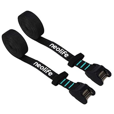 WONITAGO Premium 'No Scratch' Silicon Tie Down Cam Straps for Surfboards, Kayaks, SUP Paddleboards, Canoes, Snowboards 9ft (Pair)