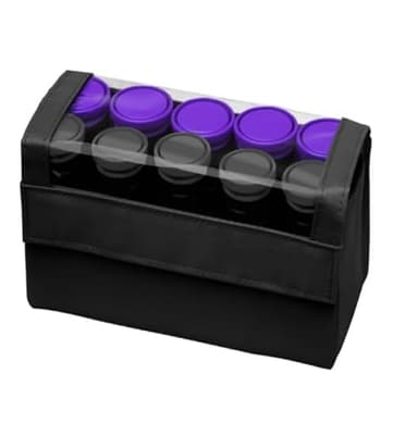 R'emiington Travel Size Professional 1.25” Compact Ceramic Hot Hair Rollers, 10-Piece Set, Ionic & Anti-Static Technology, Fast Heating, Black