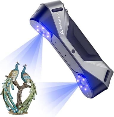 Creality CR-Scan Raptor 3D Scanner, 60fps Blue Laser & NIR, 0.02mm Accuracy, 24-Bit Color, Scans 5-2000mm Objects, Anti-Shake Tracking for Windows macOS