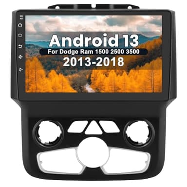 AWESAFE [2+64GB] Android 13 Car Stereo for Dodge Ram 1500 2500 3500 2013-2018 Auto AC with Wireless CarPlay/Android Auto, 9" Touch Screen Radio Replacement with Bluetooth/GPS/WiFi