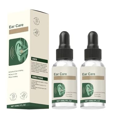 Ear Care Drops Gentle Formula, Natural Ingredients, Relieve Tinnitus by Unblocking Secretions, Easy to Use & Portable for Men & Women, for Daily Ear Hygiene(2PCS)