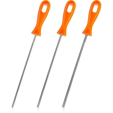 Honoson 3 Pieces Chainsaw Chain Round Steel Chainsaw Sharpener File with Plastic Handle (5/32,7/32,3/16 Inch)
