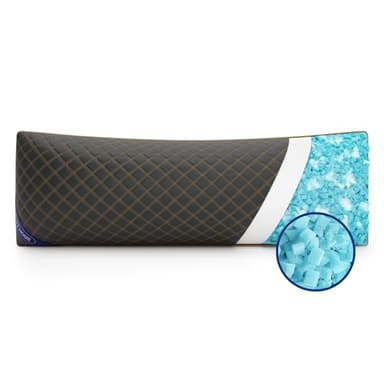 YZ HOME Long Body Pillow for Adults - Firm Body Pillow Insert with Shredded Blue Memory Foam, Adjustable Height, Soft Support for Side Sleeping, Pregnant Women, Washable (20x54 Inch, Grey)