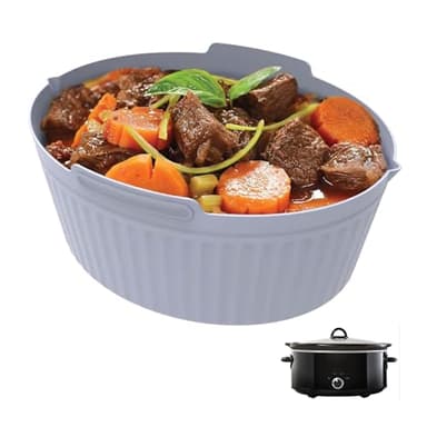 Silicone Slow Cooker Liners Oval, Fits 6 QT Cookers. Thick, Reusable, Leakproof, BPA-Free, Dishwasher Safe. Durable and Convenient, Ideal for Hassle-Free Cooking and Easy Cleanup
