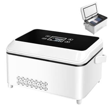 Insulin Cooler Travel Box, Portable Mini Drug Refrigerator USB Rechargeable, Battery Diabetic Box with Handle with LCD Display, Insulin Cooler Box, for Home & Outdoor Use
